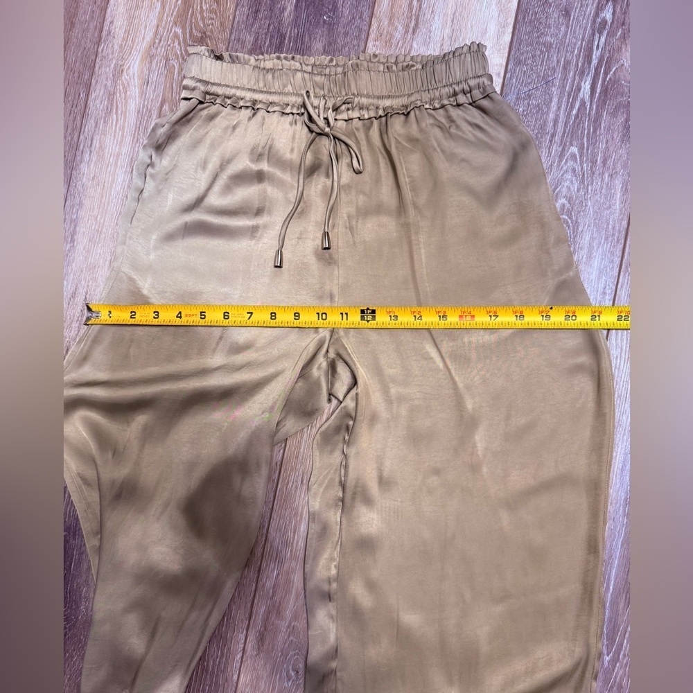 #1) super soft like silk Chic Gold Wide Leg Pants - Picture 3 of 8